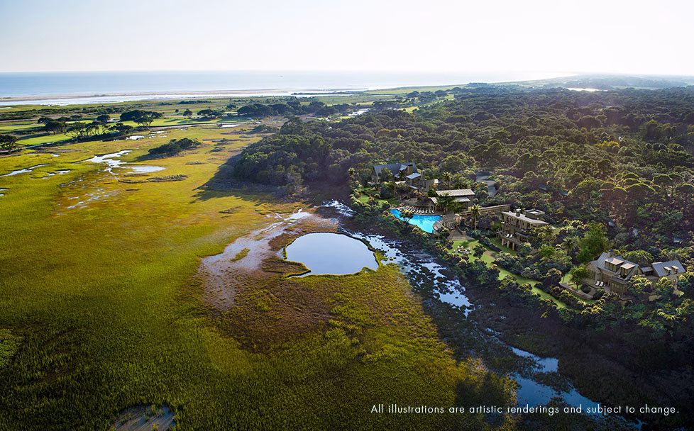 Aerial Rendering of Marsh Walk