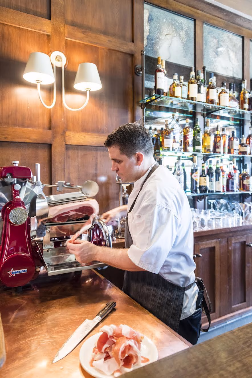 kiawah island food being sliced by chef