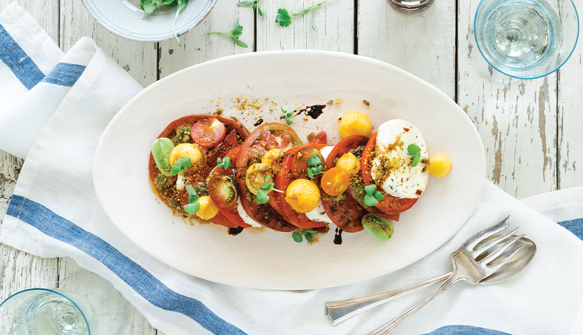 Taste of Summer: Summer Caprese with Pistachio Pesto