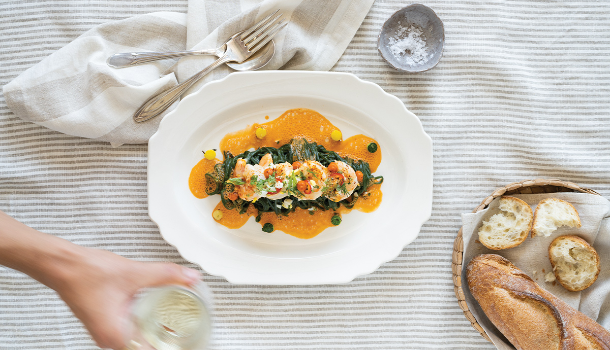 Taste of Summer: Fresh Pasta with Shrimp Nage